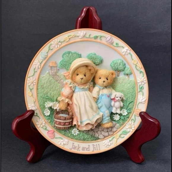 Cherished Teddies Bear Jack & Jill Our Friendship Will Never Tumble Wall Plate - Picture 1 of 9
